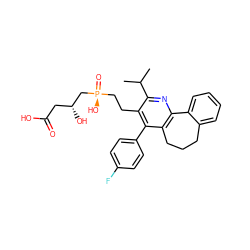 CC(C)c1nc2c(c(-c3ccc(F)cc3)c1CC[P@](=O)(O)C[C@H](O)CC(=O)O)CCCc1ccccc1-2 ZINC000026675433