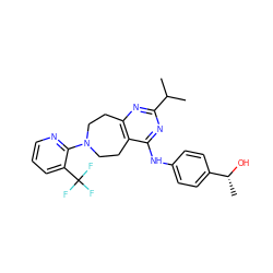 CC(C)c1nc2c(c(Nc3ccc([C@@H](C)O)cc3)n1)CCN(c1ncccc1C(F)(F)F)CC2 ZINC000144549556