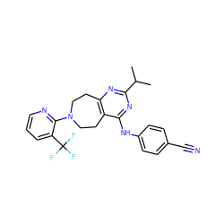 CC(C)c1nc2c(c(Nc3ccc(C#N)cc3)n1)CCN(c1ncccc1C(F)(F)F)CC2 ZINC000139715047