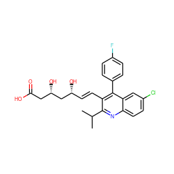 CC(C)c1nc2ccc(Cl)cc2c(-c2ccc(F)cc2)c1/C=C/[C@@H](O)C[C@@H](O)CC(=O)O ZINC000001537519