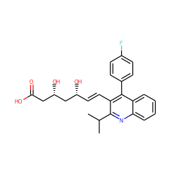 CC(C)c1nc2ccccc2c(-c2ccc(F)cc2)c1/C=C/[C@@H](O)C[C@@H](O)CC(=O)O ZINC000001537520