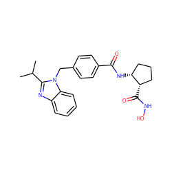 CC(C)c1nc2ccccc2n1Cc1ccc(C(=O)N[C@@H]2CCC[C@@H]2C(=O)NO)cc1 ZINC000029038030