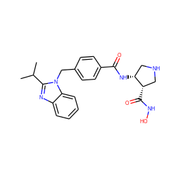 CC(C)c1nc2ccccc2n1Cc1ccc(C(=O)N[C@@H]2CNC[C@@H]2C(=O)NO)cc1 ZINC000029038021