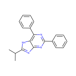 CC(C)c1nc2nc(-c3ccccc3)nc(-c3ccccc3)c2[nH]1 ZINC000013686541