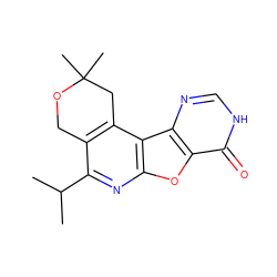 CC(C)c1nc2oc3c(=O)[nH]cnc3c2c2c1COC(C)(C)C2 ZINC000002340404