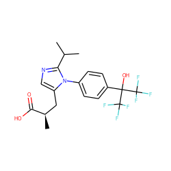 CC(C)c1ncc(C[C@@H](C)C(=O)O)n1-c1ccc(C(O)(C(F)(F)F)C(F)(F)F)cc1 ZINC000028569440