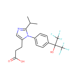 CC(C)c1ncc(CCC(=O)O)n1-c1ccc(C(O)(C(F)(F)F)C(F)(F)F)cc1 ZINC000028567986