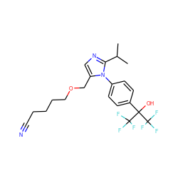 CC(C)c1ncc(COCCCCC#N)n1-c1ccc(C(O)(C(F)(F)F)C(F)(F)F)cc1 ZINC000028567954