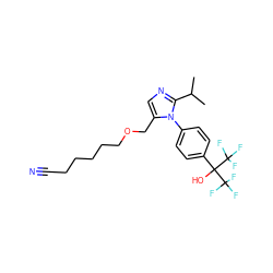 CC(C)c1ncc(COCCCCCC#N)n1-c1ccc(C(O)(C(F)(F)F)C(F)(F)F)cc1 ZINC000028567959