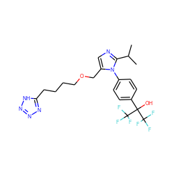 CC(C)c1ncc(COCCCCc2nnn[nH]2)n1-c1ccc(C(O)(C(F)(F)F)C(F)(F)F)cc1 ZINC000028569428