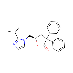 CC(C)c1nccn1C[C@H]1CC(c2ccccc2)(c2ccccc2)C(=O)O1 ZINC000003796212