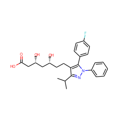 CC(C)c1nn(-c2ccccc2)c(-c2ccc(F)cc2)c1CC[C@@H](O)C[C@@H](O)CC(=O)O ZINC000013456077