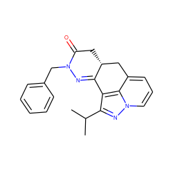 CC(C)c1nn2cccc3c2c1C1=NN(Cc2ccccc2)C(=O)C[C@@H]1C3 ZINC000071340950