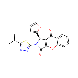 CC(C)c1nnc(N2C(=O)c3oc4ccccc4c(=O)c3[C@@H]2c2ccco2)s1 ZINC000001128752