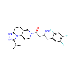 CC(C)c1nnc2n1[C@@H]1CCN(C(=O)C[C@H](N)Cc3cc(F)c(F)cc3F)C[C@@H]1CC2 ZINC001772574211