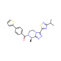 CC(C)c1nsc(-c2nnc3n2CCN(C(=O)c2ccc(-c4cccs4)cc2)[C@@H]3C)n1 ZINC000142907003