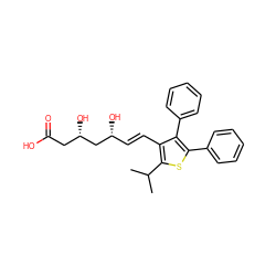 CC(C)c1sc(-c2ccccc2)c(-c2ccccc2)c1/C=C/[C@@H](O)C[C@@H](O)CC(=O)O ZINC000027638999