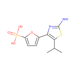 CC(C)c1sc(N)nc1-c1ccc(P(=O)(O)O)o1 ZINC000066100185