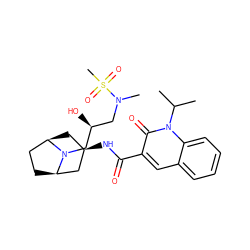 CC(C)n1c(=O)c(C(=O)N[C@@H]2C[C@@H]3CC[C@H](C2)N3C[C@@H](O)CN(C)S(C)(=O)=O)cc2ccccc21 ZINC000100374472