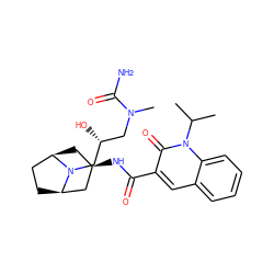 CC(C)n1c(=O)c(C(=O)N[C@@H]2C[C@@H]3CC[C@H](C2)N3C[C@H](O)CN(C)C(N)=O)cc2ccccc21 ZINC000101531734