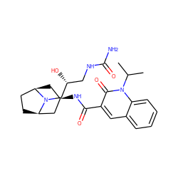 CC(C)n1c(=O)c(C(=O)N[C@@H]2C[C@@H]3CC[C@H](C2)N3C[C@H](O)CNC(N)=O)cc2ccccc21 ZINC000101531770