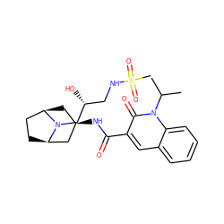 CC(C)n1c(=O)c(C(=O)N[C@@H]2C[C@@H]3CC[C@H](C2)N3C[C@H](O)CNS(C)(=O)=O)cc2ccccc21 ZINC000101531674