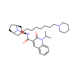 CC(C)n1c(=O)c(C(=O)N[C@@H]2C[C@@H]3CC[C@H](C2)N3CCCCCCCCN2CCCCC2)cc2ccccc21 ZINC000101744340