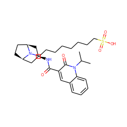 CC(C)n1c(=O)c(C(=O)N[C@@H]2C[C@@H]3CC[C@H](C2)N3CCCCCCCCS(=O)(=O)O)cc2ccccc21 ZINC000101780926