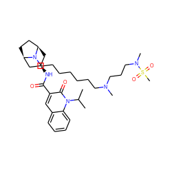 CC(C)n1c(=O)c(C(=O)N[C@@H]2C[C@@H]3CC[C@H](C2)N3CCCCCCCN(C)CCCN(C)S(C)(=O)=O)cc2ccccc21 ZINC000101795749