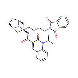 CC(C)n1c(=O)c(C(=O)N[C@@H]2C[C@@H]3CC[C@H](C2)N3CCCCCN2C(=O)c3ccccc3C2=O)cc2ccccc21 ZINC000101819015