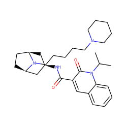 CC(C)n1c(=O)c(C(=O)N[C@@H]2C[C@@H]3CC[C@H](C2)N3CCCCCN2CCCCC2)cc2ccccc21 ZINC000101824841