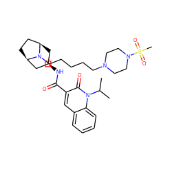 CC(C)n1c(=O)c(C(=O)N[C@@H]2C[C@@H]3CC[C@H](C2)N3CCCCCN2CCN(S(C)(=O)=O)CC2)cc2ccccc21 ZINC000101792252