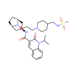 CC(C)n1c(=O)c(C(=O)N[C@@H]2C[C@@H]3CC[C@H](C2)N3CCCN2CCC(CNS(C)(=O)=O)CC2)cc2ccccc21 ZINC000102262712