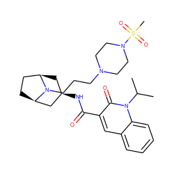 CC(C)n1c(=O)c(C(=O)N[C@@H]2C[C@@H]3CC[C@H](C2)N3CCCN2CCN(S(C)(=O)=O)CC2)cc2ccccc21 ZINC000101787103