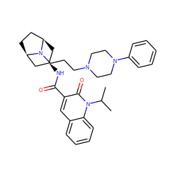 CC(C)n1c(=O)c(C(=O)N[C@@H]2C[C@@H]3CC[C@H](C2)N3CCCN2CCN(c3ccccc3)CC2)cc2ccccc21 ZINC000101794495