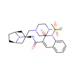 CC(C)n1c(=O)c(C(=O)N[C@@H]2C[C@@H]3CC[C@H](C2)N3CCN2CCN(S(C)(=O)=O)CC2)cc2ccccc21 ZINC000101851112