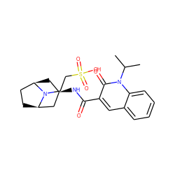 CC(C)n1c(=O)c(C(=O)N[C@@H]2C[C@@H]3CC[C@H](C2)N3CCS(=O)(=O)O)cc2ccccc21 ZINC000101804843