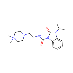 CC(C)n1c(=O)n(C(=O)NCCN2CC[N+](C)(C)CC2)c2ccccc21 ZINC000013799450