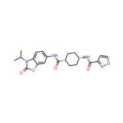 CC(C)n1c(=O)oc2cc(NC(=O)[C@H]3CC[C@@H](NC(=O)c4ccon4)CC3)ccc21 ZINC000261154305