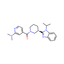 CC(C)n1c([C@@H]2CCCN(C(=O)c3ccnc(N(C)C)c3)C2)nc2ccccc21 ZINC000473134434