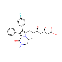 CC(C)n1c(CC[C@@H](O)C[C@@H](O)CC(=O)O)c(-c2ccc(F)cc2)c(-c2ccccc2)c1C(=O)N(C)C ZINC000028951335