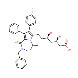 CC(C)n1c(CC[C@@H](O)C[C@@H](O)CC(=O)O)c(-c2ccc(F)cc2)c(-c2ccccc2)c1C(=O)N(C)Cc1ccccc1 ZINC000028707189