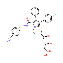 CC(C)n1c(CC[C@@H](O)C[C@@H](O)CC(=O)O)c(-c2ccc(F)cc2)c(-c2ccccc2)c1C(=O)NCc1ccc(C#N)cc1 ZINC000028951271