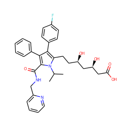 CC(C)n1c(CC[C@@H](O)C[C@@H](O)CC(=O)O)c(-c2ccc(F)cc2)c(-c2ccccc2)c1C(=O)NCc1ccccn1 ZINC000028951286