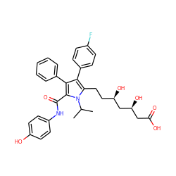 CC(C)n1c(CC[C@@H](O)C[C@@H](O)CC(=O)O)c(-c2ccc(F)cc2)c(-c2ccccc2)c1C(=O)Nc1ccc(O)cc1 ZINC000028951247