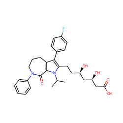 CC(C)n1c(CC[C@@H](O)C[C@@H](O)CC(=O)O)c(-c2ccc(F)cc2)c2c1C(=O)N(c1ccccc1)CCC2 ZINC000016052419