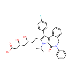 CC(C)n1c(CC[C@@H](O)C[C@@H](O)CC(=O)O)c(-c2ccc(F)cc2)c2c1C(=O)N(c1ccccc1)Cc1ccccc1-2 ZINC000028707138