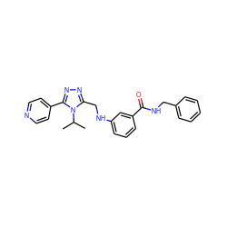 CC(C)n1c(CNc2cccc(C(=O)NCc3ccccc3)c2)nnc1-c1ccncc1 ZINC001772648805