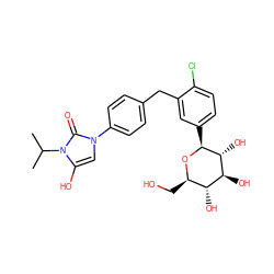 CC(C)n1c(O)cn(-c2ccc(Cc3cc([C@@H]4O[C@H](CO)[C@@H](O)[C@H](O)[C@H]4O)ccc3Cl)cc2)c1=O ZINC000169694798