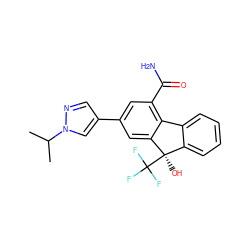 CC(C)n1cc(-c2cc(C(N)=O)c3c(c2)[C@](O)(C(F)(F)F)c2ccccc2-3)cn1 ZINC000144879042